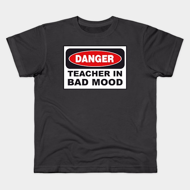 Danger! Teacher in bad mood! Kids T-Shirt by Ebazar.shop